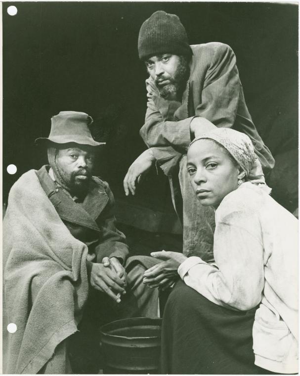 Zakes Mokae, James Earl Jones, and Ruby Dee in the stage production Boesman and Lena