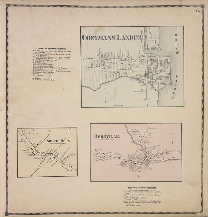 Coeymans Business Directory; Coeymans Landing [Village]; South Bern [Village]; Bernville [Village]; Bernville Business Directory