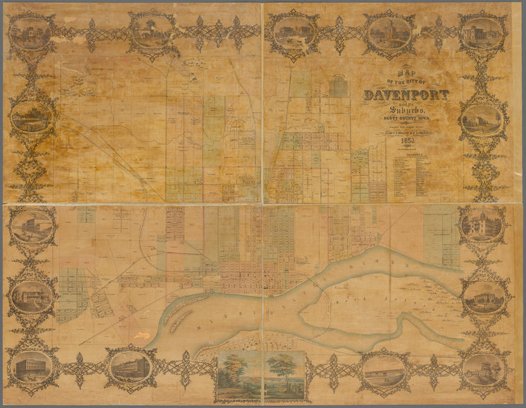 Map of the city of Davenport and its suburbs, Scott County, Iowa