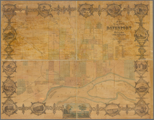 Map of the city of Davenport and its suburbs, Scott County, Iowa