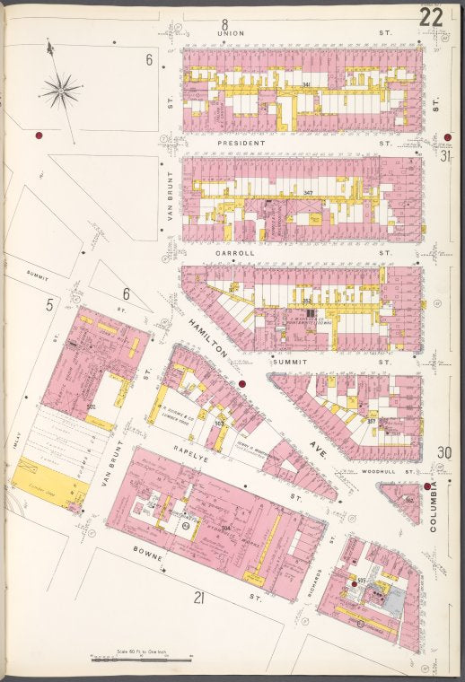 Brooklyn Plate No. 22 [Map bounded by Union St., Columbia St., Bowne St., Imlay St.]