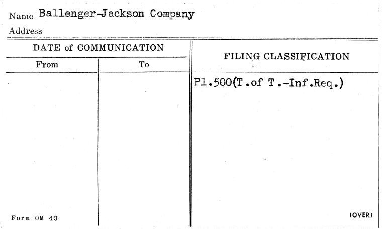 Ballenger-Jackson Company