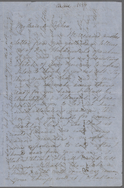 [Mann, Mary Tyler Peabody], AL to SAPH. [ca Aug. 20, 1859].