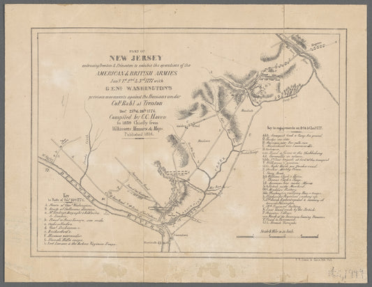 Part of New Jersey : embracing Trenton & Princeton to exhibit the operations of the American & British Armies, Jany. 1st, 2nd, & 3rd, 1777 with Genl. Washington's previous movements against the Hessians under Coll. Rahl at Trenton, Decr. 25th & 26th 1776