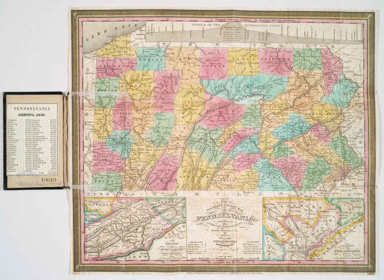 The tourist's pocket map of Pennsylvania : exhibiting its internal improvements, roads, distances &c.