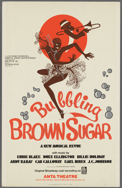 Poster for the stage production Bubbling Brown Sugar at the ANTA Theatre