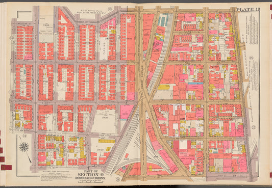 Double Page Plate No. 19, Part of Section 9, Borough of the Bronx: [Bounded by E. 167th Street, Third Avenue, E. 163rd Street, Morris Avenue, E. 164th Street, Grant Avenue, McClellan Street and Morris Avenue]