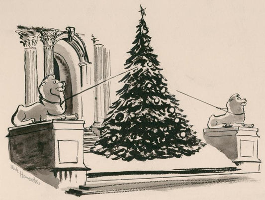 Library Lions support Christmas tree