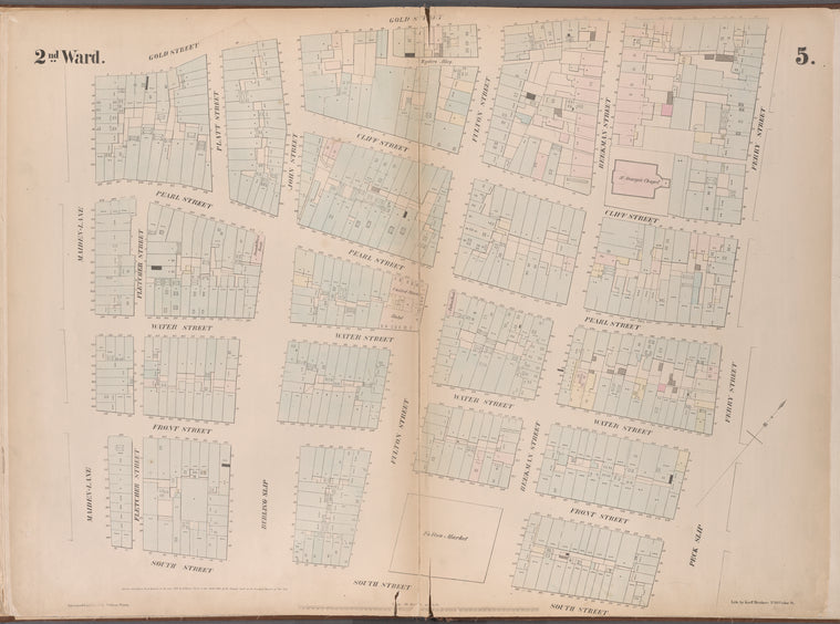 Map bounded by Gold Street, Ferry Street, Peck Slip, South Street, Maiden Lane