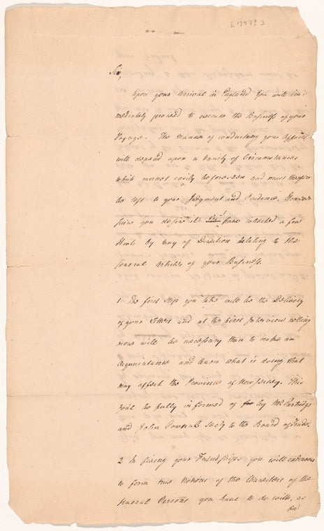 Letter to an unidentified recipient