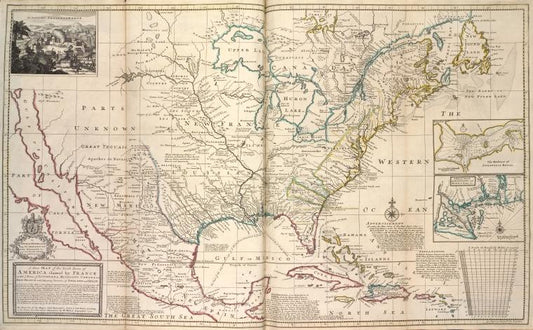 A new map of the north parts of America claimed by France under ye names of Louisiana, Mississipi, Canada and New France, with ye adjoyning territories of England and Spain ...