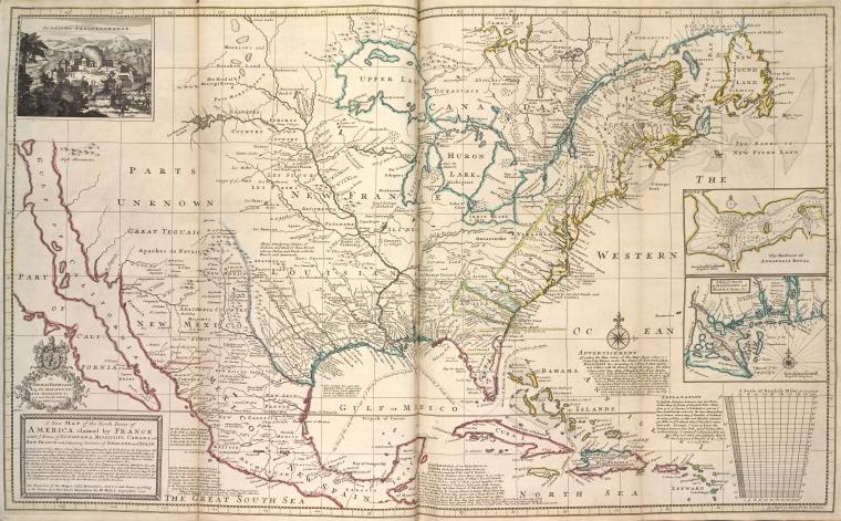 A new map of the north parts of America claimed by France under ye names of Louisiana, Mississipi, Canada and New France, with ye adjoyning territories of England and Spain ...
