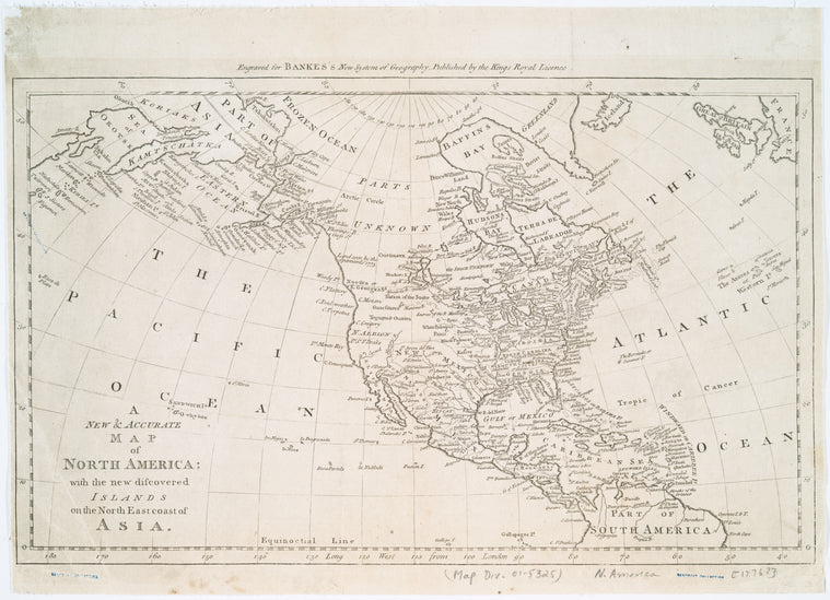 New & accurate map of North America : with the new discovered islands on the north east coast of Asia.