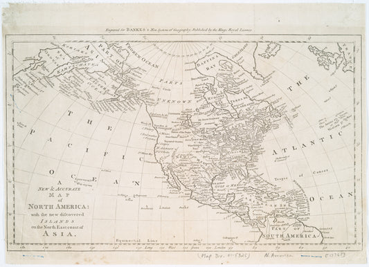 New & accurate map of North America : with the new discovered islands on the north east coast of Asia.