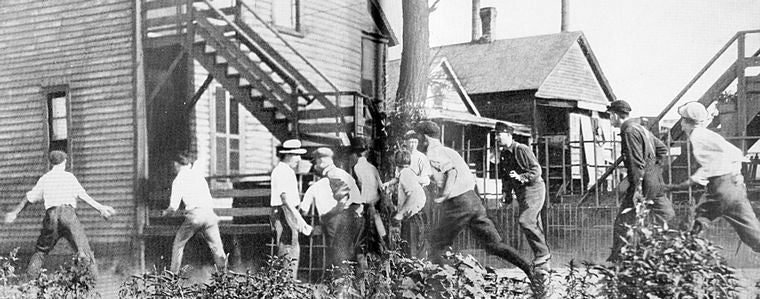 Armed crowds searching for a negro.