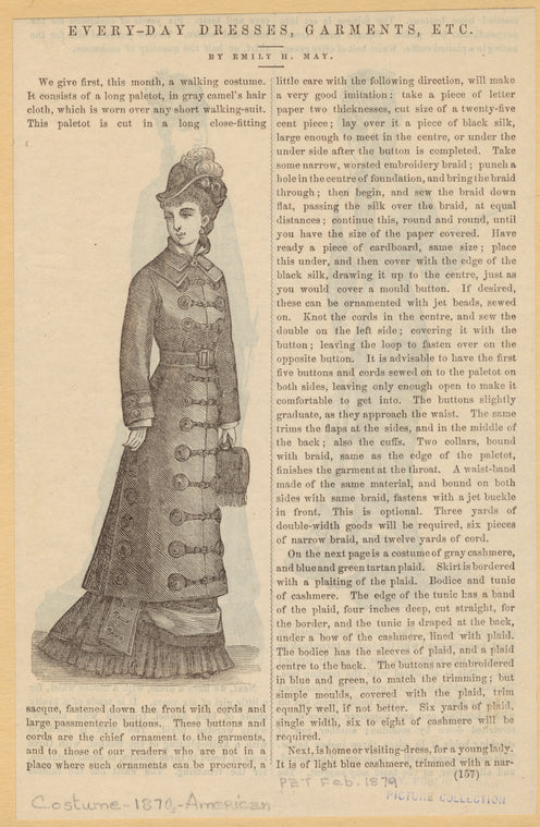 Every-day dresses, garments, etc.
