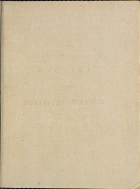 Holograph annotations in a copy of Godwin's Political Justice