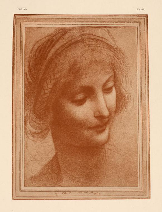 Drawing of the head of the blessed virgin