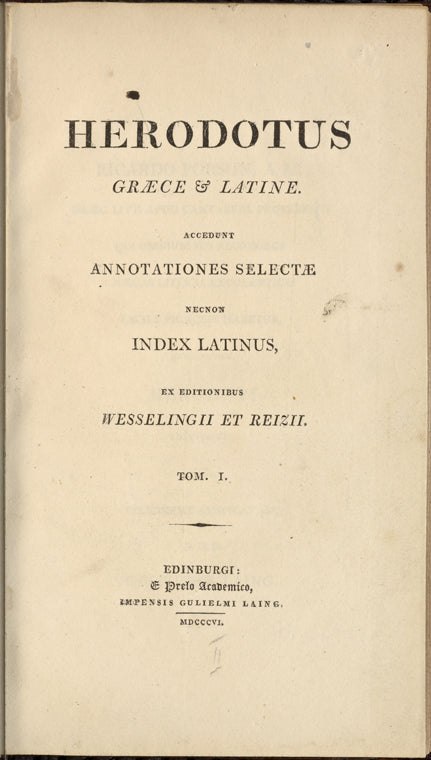 Holograph notes in a copy of Herodotus