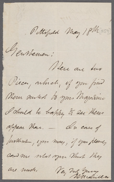 Letter to [Harper & Brothers?]