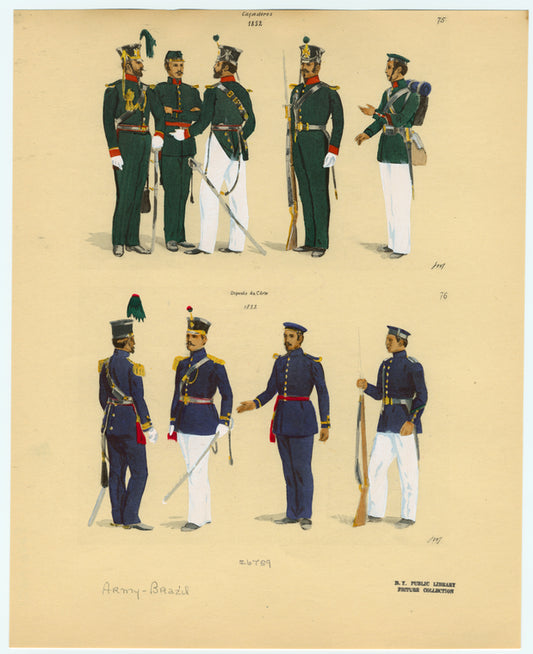 Brazilian military uniforms, 1852