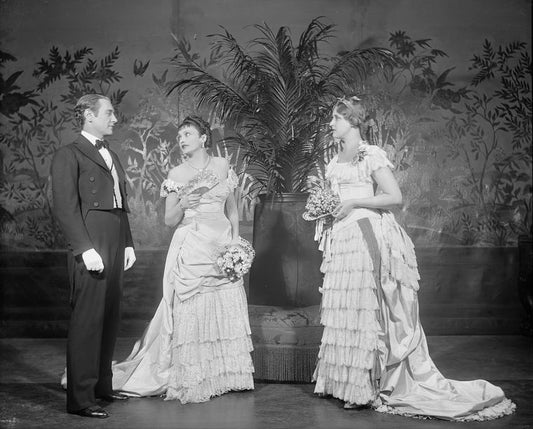 Katharine  Cornell [Countess Olenska] (centre) with Edna Gray [May van der Luyden] & John Maston [Newland Archer]. (The age of innocence, 1929, NYC : Empire Theatre)
