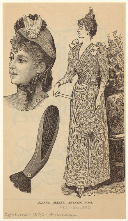 Bonnet ; Sleeve ; Evening-dress