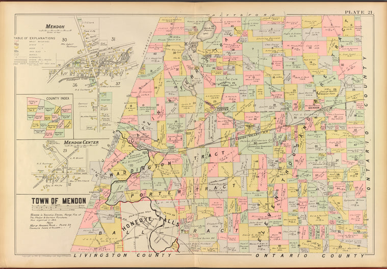 Monroe County, Double Page Plate No. 21  [Map of town of Mendon]
