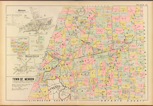 Monroe County, Double Page Plate No. 21  [Map of town of Mendon]