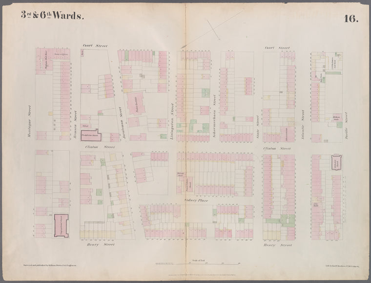 Plate 16: Map bounded by Montague Street, Court Street, Atlantic Street, Henry Street