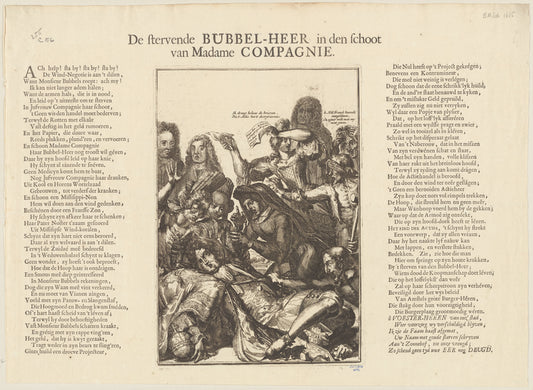 De stervende Bubbel-Heer in den schoot van Madame Compagnie