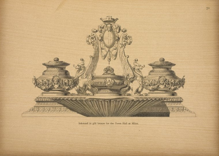 Inkstand in gilt bronze for the town hall at Milan.