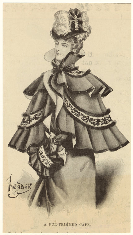 A fur-trimmed cape