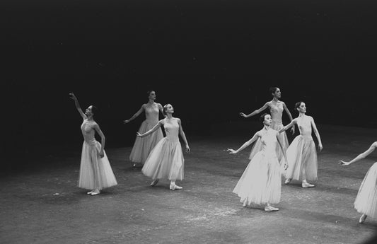 New York City Ballet production of "Serenade" with Allegra Kent at left, choreography by George Balanchine (New York)