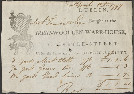 Bill of Irish Woollen Warehouse