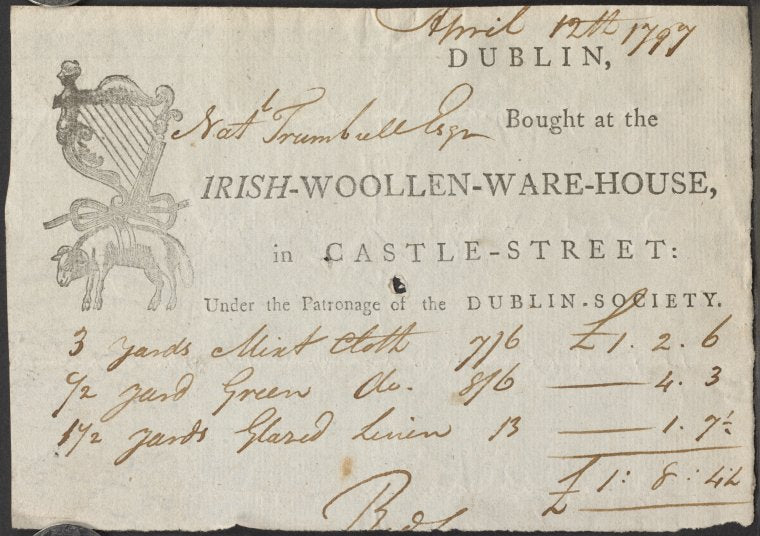 Bill of Irish Woollen Warehouse