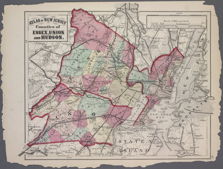 Atlas of New Jersey : Counties of Essex, Union, and Hudson