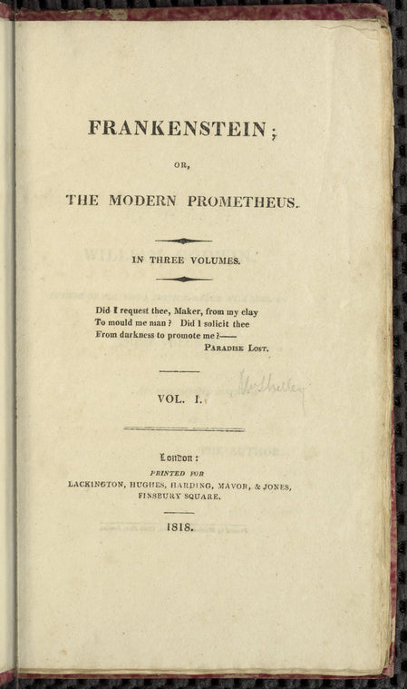 Frankenstein: or, The modern Prometheus