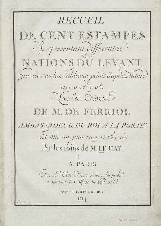 Recueil de cent estampes representant differentes nations du Levant