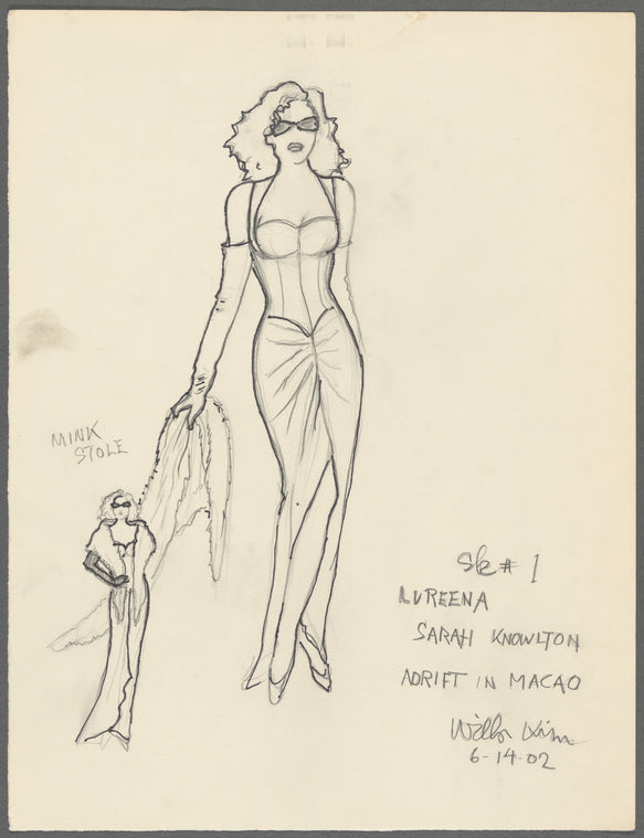 Adrift in Macao: Costume sketch for Lureena (Sarah Knowlton)