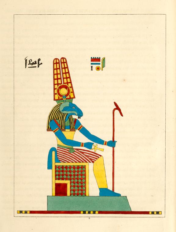 Amon, Amonré ou Amonra, a tête bélier (Jupiter-Ammon).