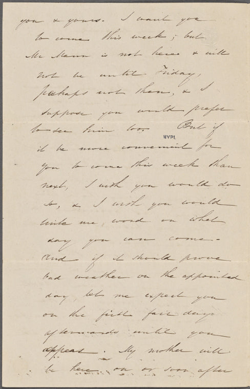 Foote, Mary [Wilder White], ALS to. May 27, 1845.