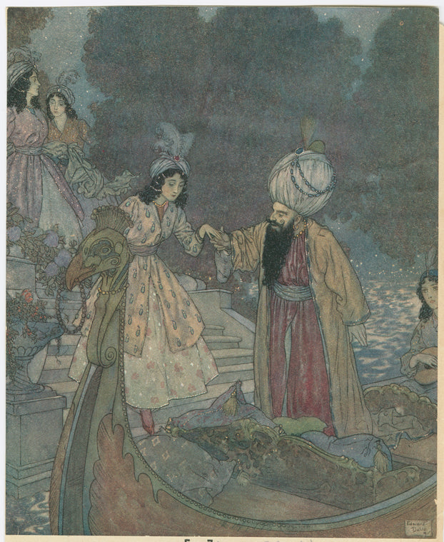 They were rowed to the sound of music on the waters of their host’s private canal