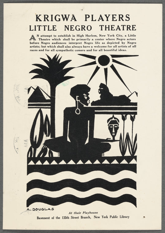 Postcard for "Black Women in Theatre: Writing and Directing" exhibition at Hatch-Billops Collection
