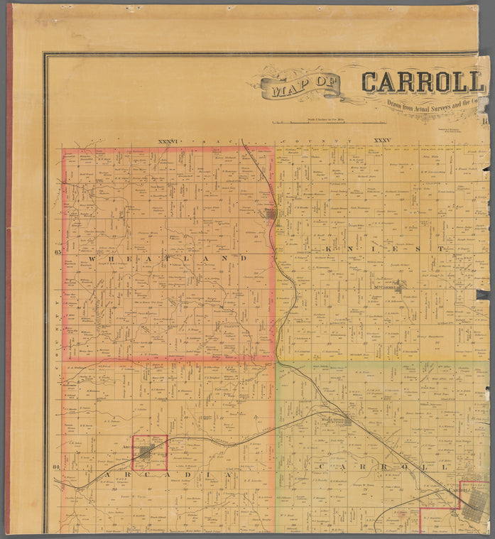 Map of Carroll County, Iowa : drawn from actual surveys and the county records