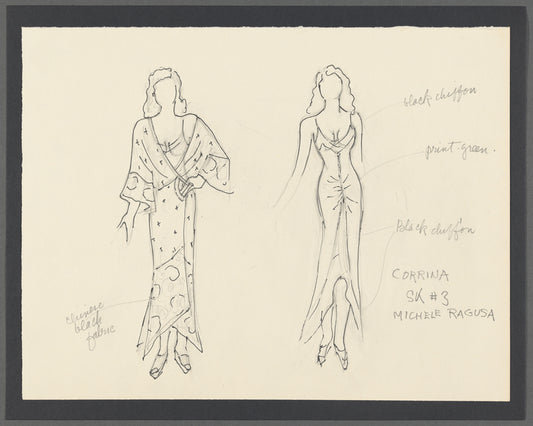 Adrift in Macao: Costume sketch for Corinna (Michele Ragusa)