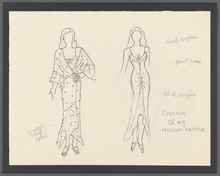 Adrift in Macao: Costume sketch for Corinna (Michele Ragusa)