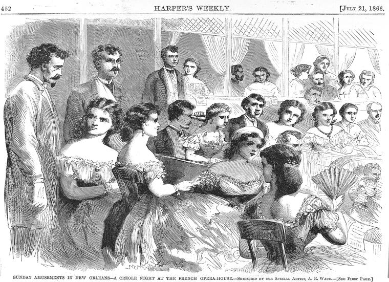 Sunday amusements in New Orleans - A Creole Night at the French Opera House.