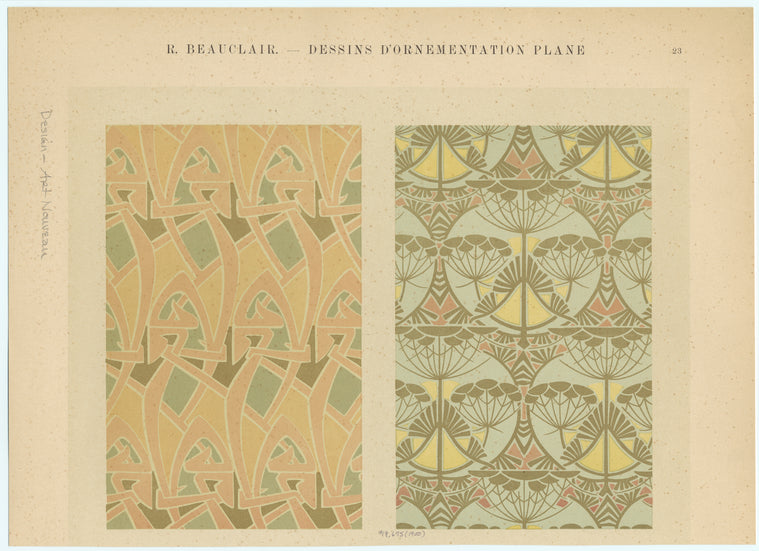 Dessins d'ornementation plane