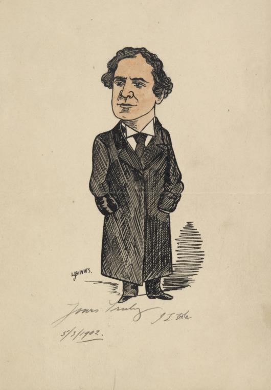 Autographed caricature of J. L. Toole